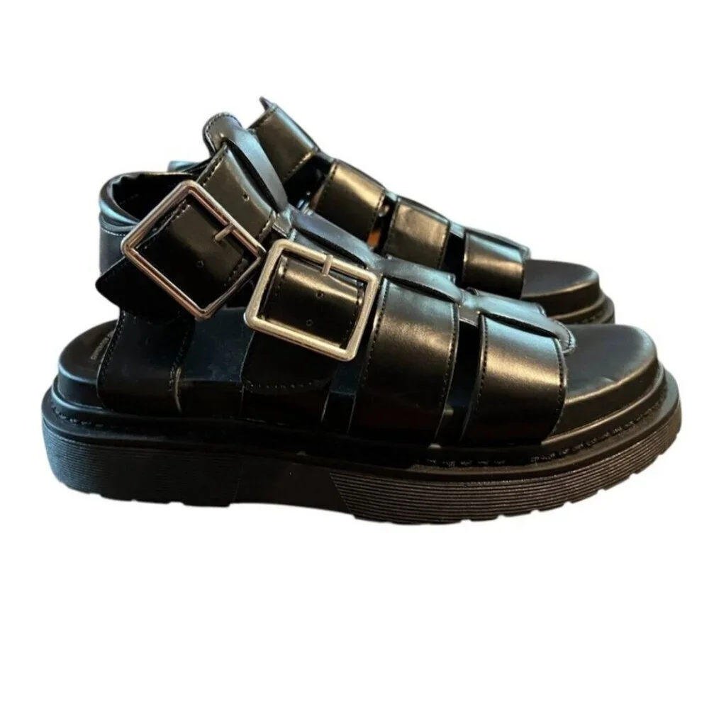 No Boundaries NWOT SZ 9 Black Caged Platform Sandal Comfort Boho Y2K Edgy